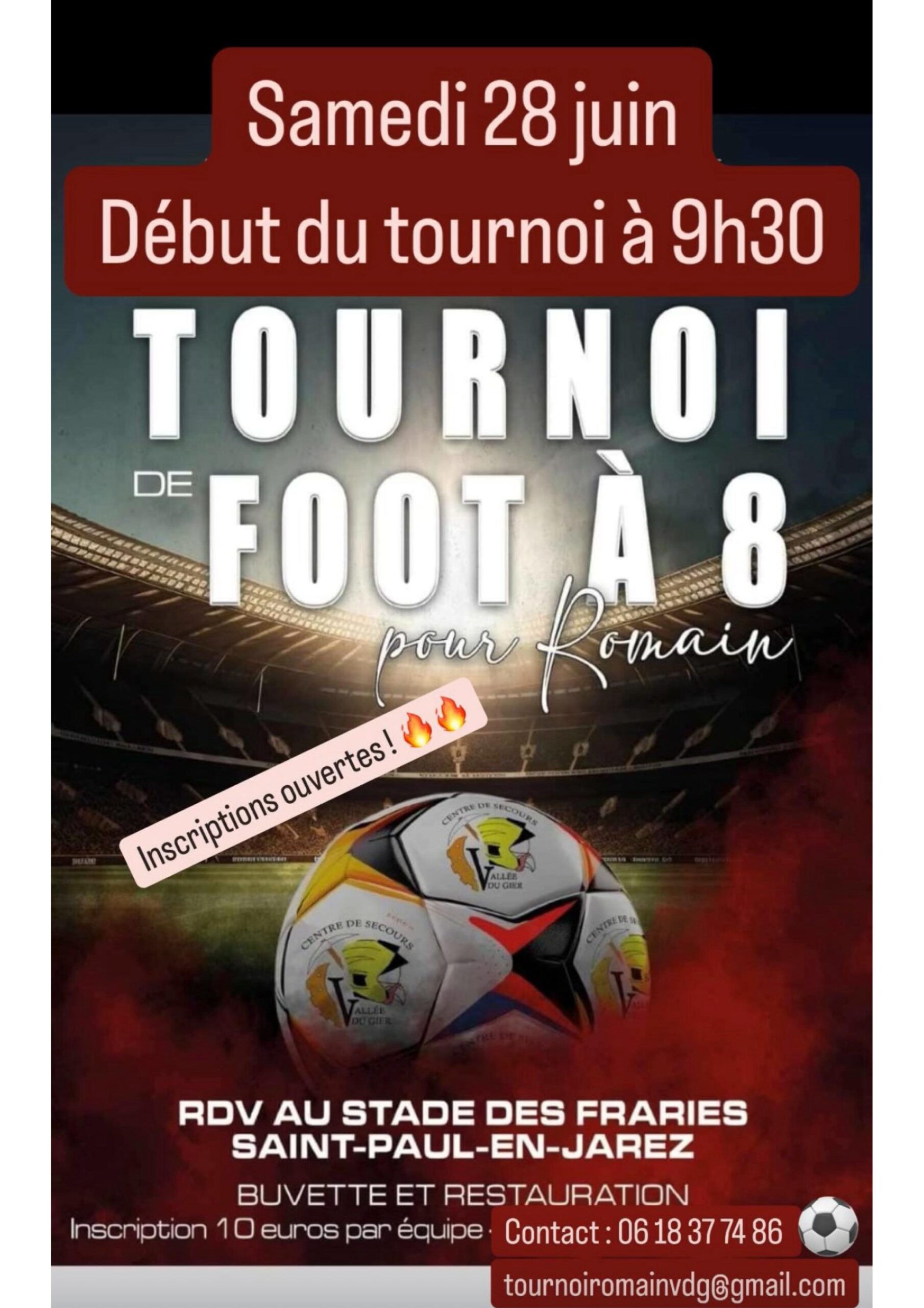 Tournoi de foot pour Romain
