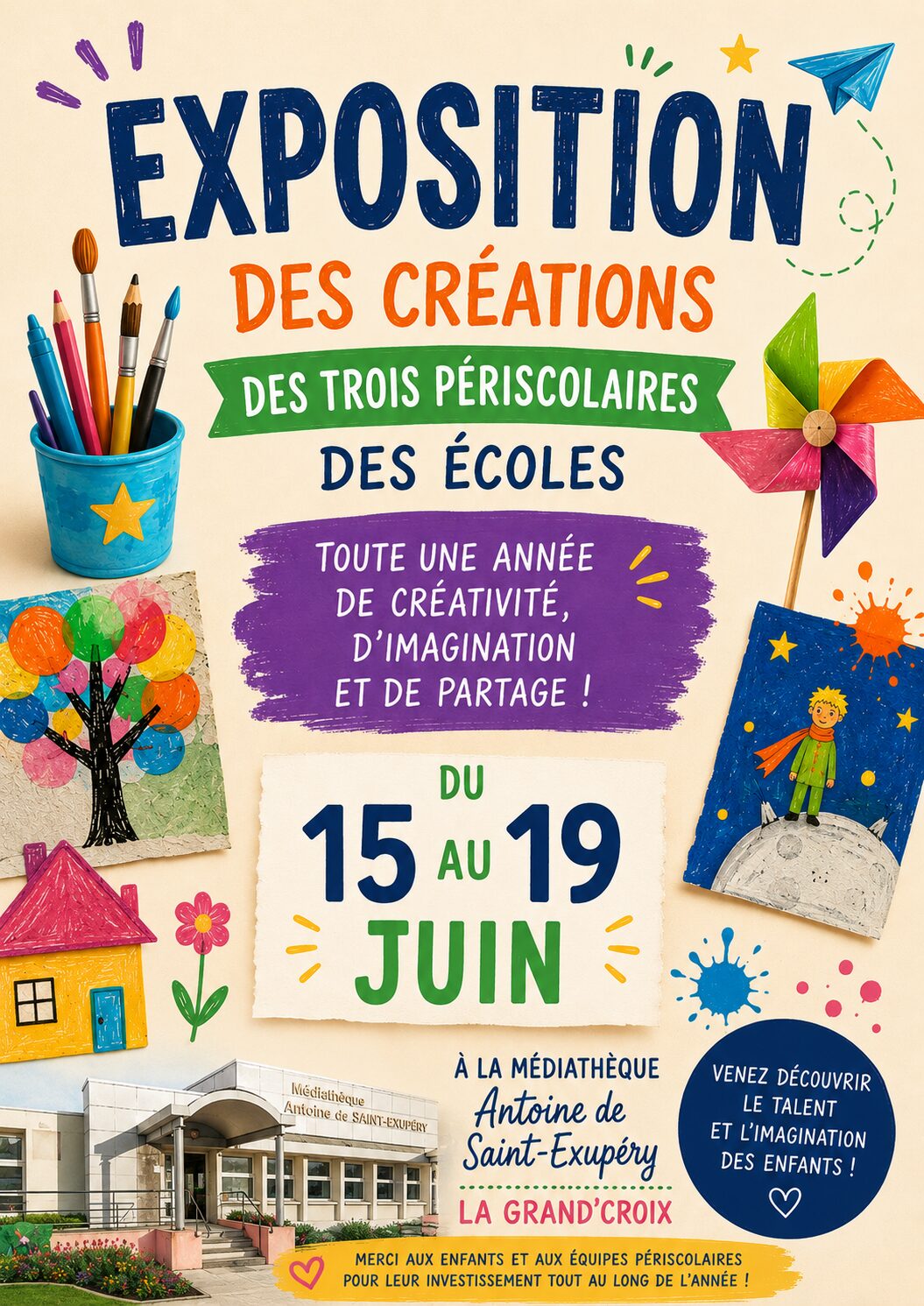 Exposition des créations des 3 périscolaires des écoles de la commune
